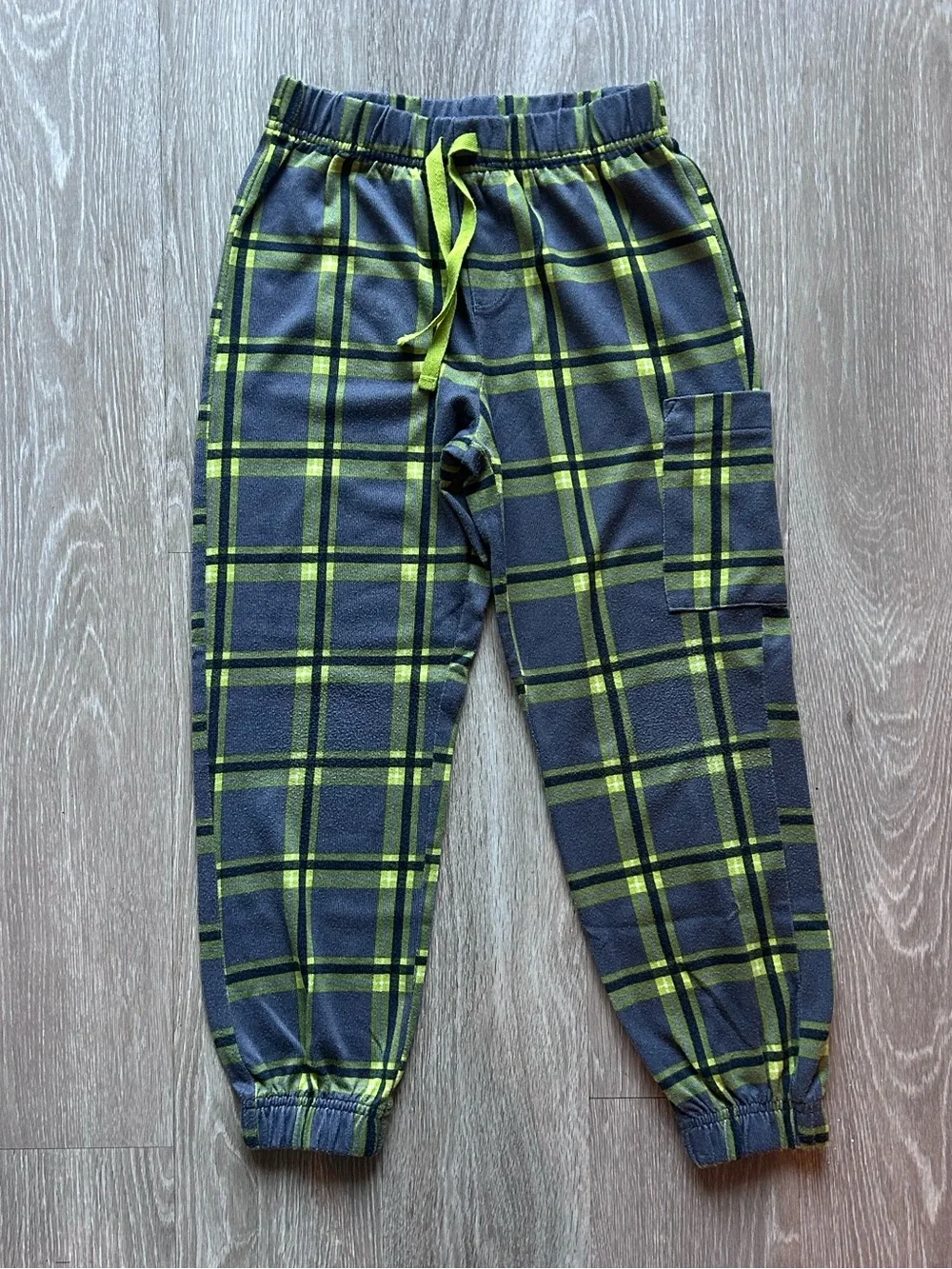 Thereabouts Boys Gamer Pajama Set Black Neon Plaid Size S 8